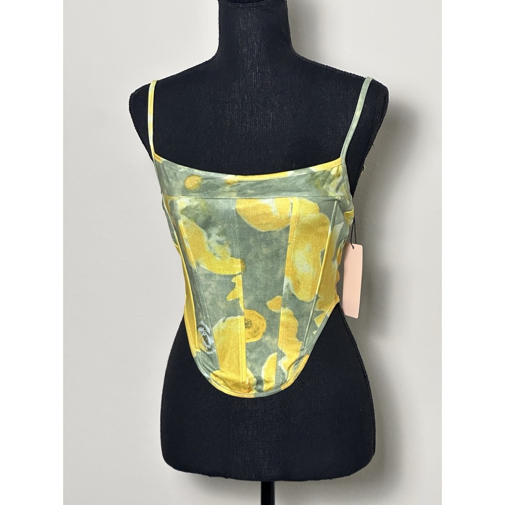 Bustier Corset Top Micas Women's Top Green Yellow Size‎ M Top